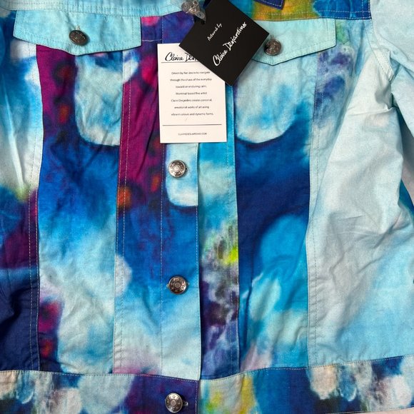 Claire Desjardins Artwork Jacket Sz M Multicolored Lightweight Lined 100% Cotton - Picture 5 of 11
